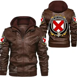 Irish House of FITZGERALD Coat of Arms Family Crest Ireland Leather Jacket Irish Jackets