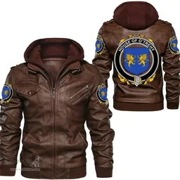 Irish House of O'TREHY (Troy) Coat of Arms Family Crest Ireland Leather Jacket Irish Jackets