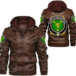 Irish House of MACRANNALL (REYNOLDS) Coat of Arms Family Crest Ireland Leather Jacket Irish Jackets