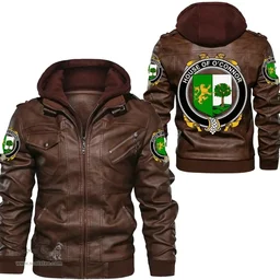 Irish House of O'CONNOR (Sligo) Coat of Arms Family Crest Ireland Leather Jacket Irish Jackets