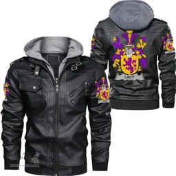 Irish Lacy or De Lacy Coat of Arms Family Crest Ireland Leather Jacket Irish Jackets