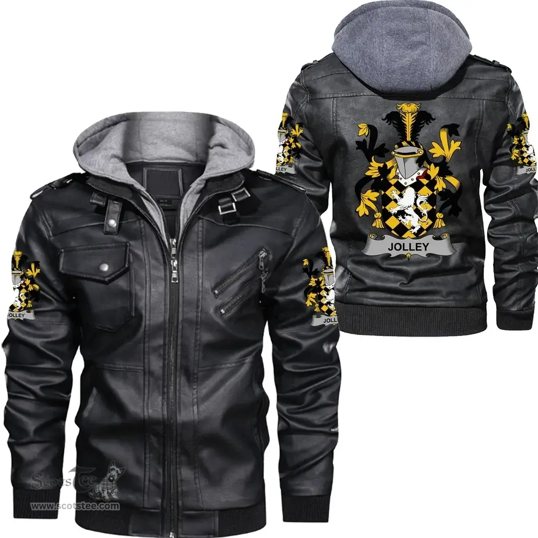 Irish Jolley or Jolly Coat of Arms Family Crest Ireland Leather Jacket Irish Jackets