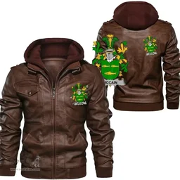 Irish McCain or O'Kane Coat of Arms Family Crest Ireland Leather Jacket Irish Jackets