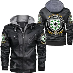 Irish House of O'GALLAGHER Coat of Arms Family Crest Ireland Leather Jacket Irish Jackets