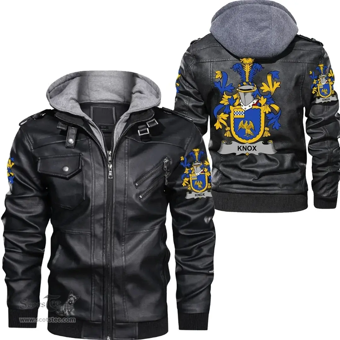 Irish Knox Coat of Arms Family Crest Ireland Leather Jacket Irish Jackets