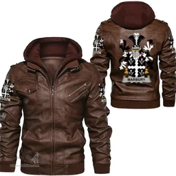 Irish Marbury Coat of Arms Family Crest Ireland Leather Jacket Irish Jackets