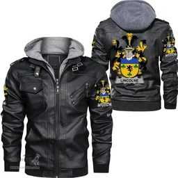 Irish Lincolne Coat of Arms Family Crest Ireland Leather Jacket Irish Jackets