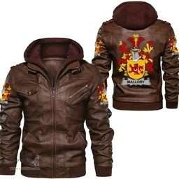 Irish Mallory Coat of Arms Family Crest Ireland Leather Jacket Irish Jackets
