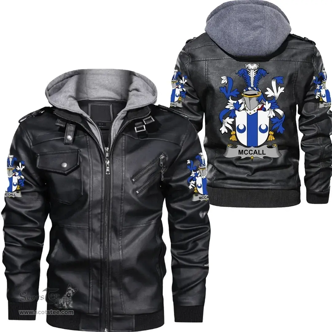 Irish McCall Coat of Arms Family Crest Ireland Leather Jacket Irish Jackets
