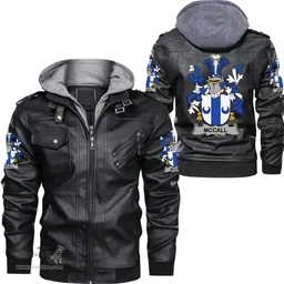 Irish McCall Coat of Arms Family Crest Ireland Leather Jacket Irish Jackets