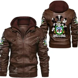Irish Hope Coat of Arms Family Crest Ireland Leather Jacket Irish Jackets