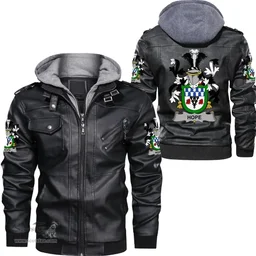 Irish Hope Coat of Arms Family Crest Ireland Leather Jacket Irish Jackets