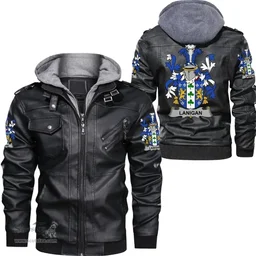 Irish Lanigan or O'Lenigan Coat of Arms Family Crest Ireland Leather Jacket Irish Jackets