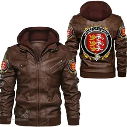 Irish House of O'BRIEN Coat of Arms Family Crest Ireland Leather Jacket Irish Jackets