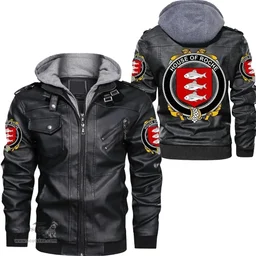 Irish House of ROCHE Coat of Arms Family Crest Ireland Leather Jacket Irish Jackets