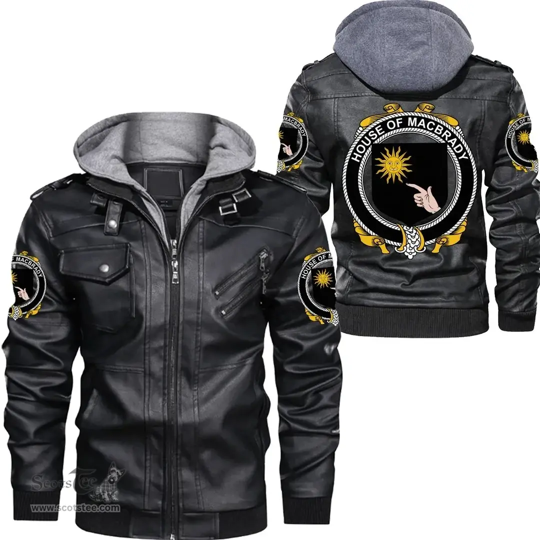 Irish House of MACBRADY Coat of Arms Family Crest Ireland Leather Jacket Irish Jackets
