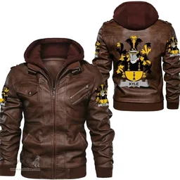 Irish Kyle Coat of Arms Family Crest Ireland Leather Jacket Irish Jackets