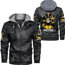 Irish Kyle Coat of Arms Family Crest Ireland Leather Jacket Irish Jackets
