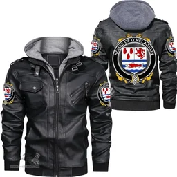 Irish House of O'MELAGHLIN Coat of Arms Family Crest Ireland Leather Jacket Irish Jackets