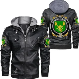 Irish House of O'KEEFFE Coat of Arms Family Crest Ireland Leather Jacket Irish Jackets
