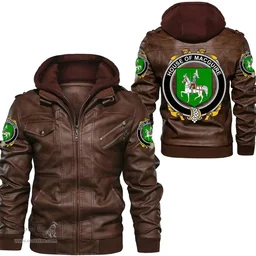 Irish House of MACGUIRE Coat of Arms Family Crest Ireland Leather Jacket Irish Jackets