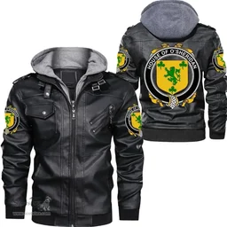 Irish House of O'SHERIDAN Coat of Arms Family Crest Ireland Leather Jacket Irish Jackets