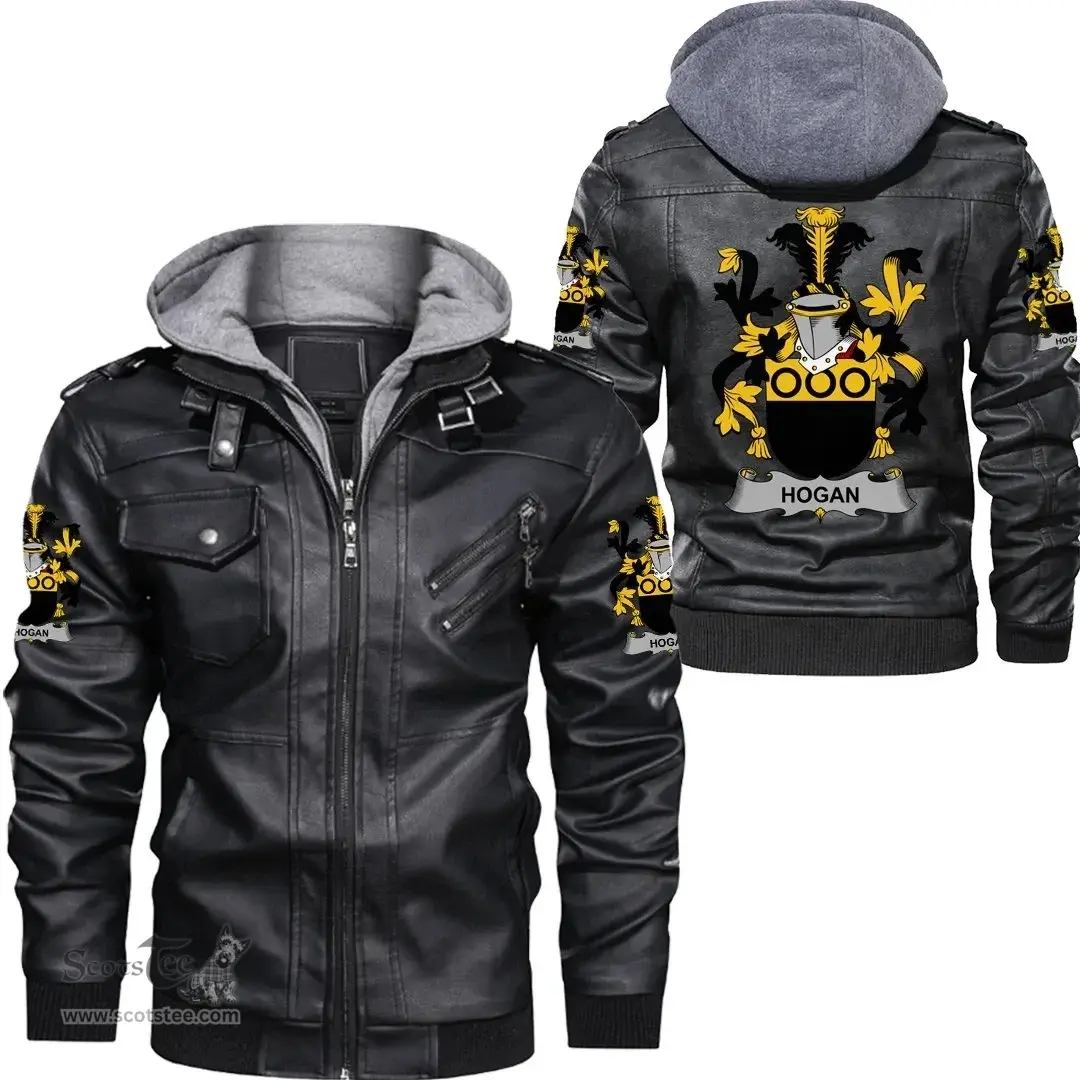 Irish Hogan or O'Hogan Coat of Arms Family Crest Ireland Leather Jacket Irish Jackets
