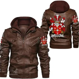 Irish Lydon or Leyden Coat of Arms Family Crest Ireland Leather Jacket Irish Jackets