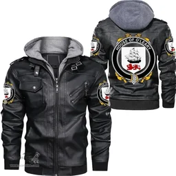Irish House of O'LEARY Coat of Arms Family Crest Ireland Leather Jacket Irish Jackets