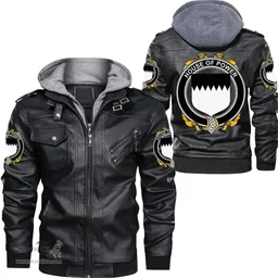 Irish House of POWER Coat of Arms Family Crest Ireland Leather Jacket Irish Jackets