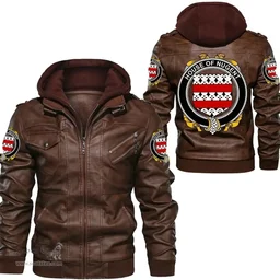 Irish House of NUGENT Coat of Arms Family Crest Ireland Leather Jacket Irish Jackets