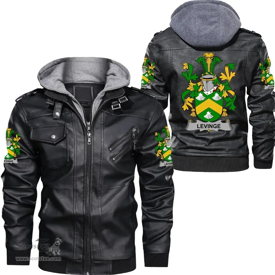 Irish Levinge or Levens Coat of Arms Family Crest Ireland Leather Jacket Irish Jackets