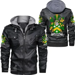 Irish Levinge or Levens Coat of Arms Family Crest Ireland Leather Jacket Irish Jackets