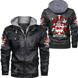 Irish Kavanagh or Cavanagh Coat of Arms Family Crest Ireland Leather Jacket Irish Jackets
