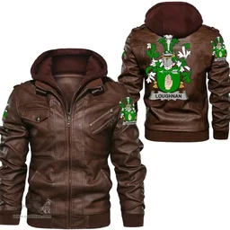 Irish Loughnan or O'Loughnan Coat of Arms Family Crest Ireland Leather Jacket Irish Jackets