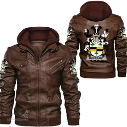 Irish McCready or McCreadie Coat of Arms Family Crest Ireland Leather Jacket Irish Jackets