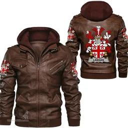 Irish Langan or O'Longan Coat of Arms Family Crest Ireland Leather Jacket Irish Jackets