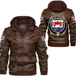 Irish House of O'DONNELLY Coat of Arms Family Crest Ireland Leather Jacket Irish Jackets