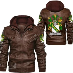 Irish Low Coat of Arms Family Crest Ireland Leather Jacket Irish Jackets