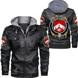 Irish House of O'MEEHAN Coat of Arms Family Crest Ireland Leather Jacket Irish Jackets