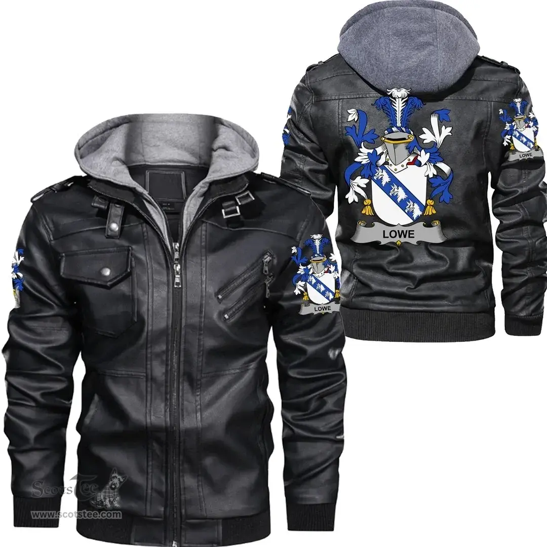 Irish Lowe Coat of Arms Family Crest Ireland Leather Jacket Irish Jackets