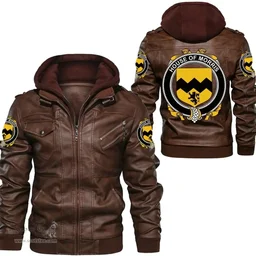Irish House of MORRIS Coat of Arms Family Crest Ireland Leather Jacket Irish Jackets