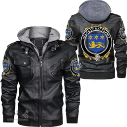 Irish House of MACSHANLY Coat of Arms Family Crest Ireland Leather Jacket Irish Jackets
