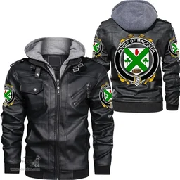 Irish House of MACHUGH Coat of Arms Family Crest Ireland Leather Jacket Irish Jackets