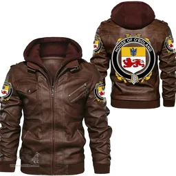 Irish House of O'BOLAND Coat of Arms Family Crest Ireland Leather Jacket Irish Jackets