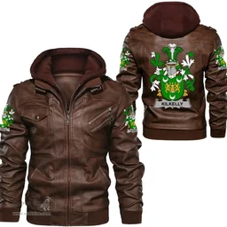 Irish Kilkelly or Killikelly Coat of Arms Family Crest Ireland Leather Jacket Irish Jackets