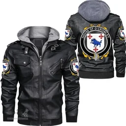 Irish House of O'CROWLEY Coat of Arms Family Crest Ireland Leather Jacket Irish Jackets