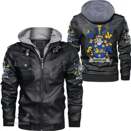 Irish Kindelan or O'Kindelan Coat of Arms Family Crest Ireland Leather Jacket Irish Jackets