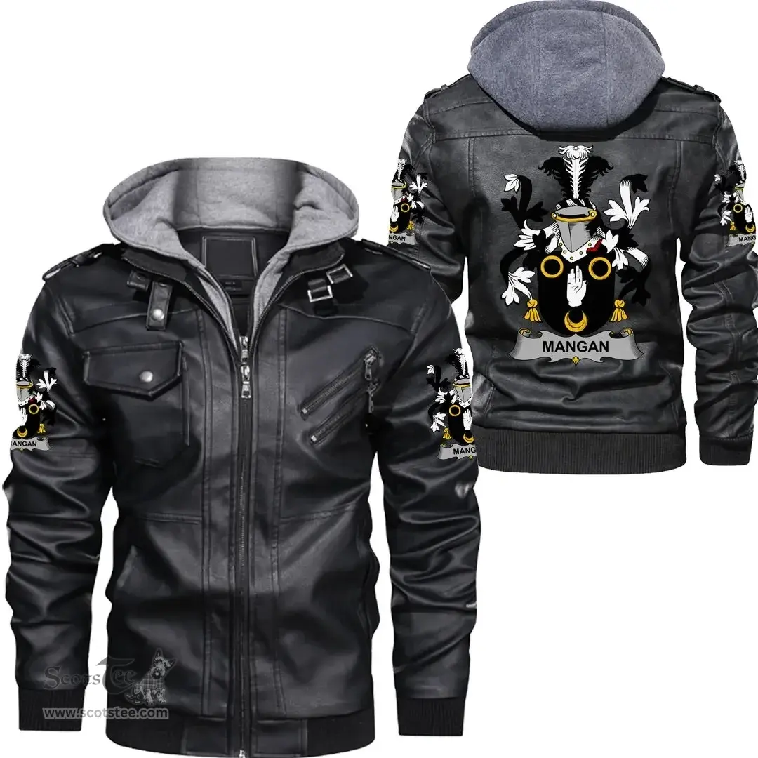 Irish Mangan or O'Mangan Coat of Arms Family Crest Ireland Leather Jacket Irish Jackets