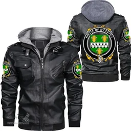 Irish House of O'COFFEY Coat of Arms Family Crest Ireland Leather Jacket Irish Jackets